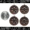 Antiqued Copper Plated Brass Faux Compass Charms with Rings - Set of Four - C-C68
